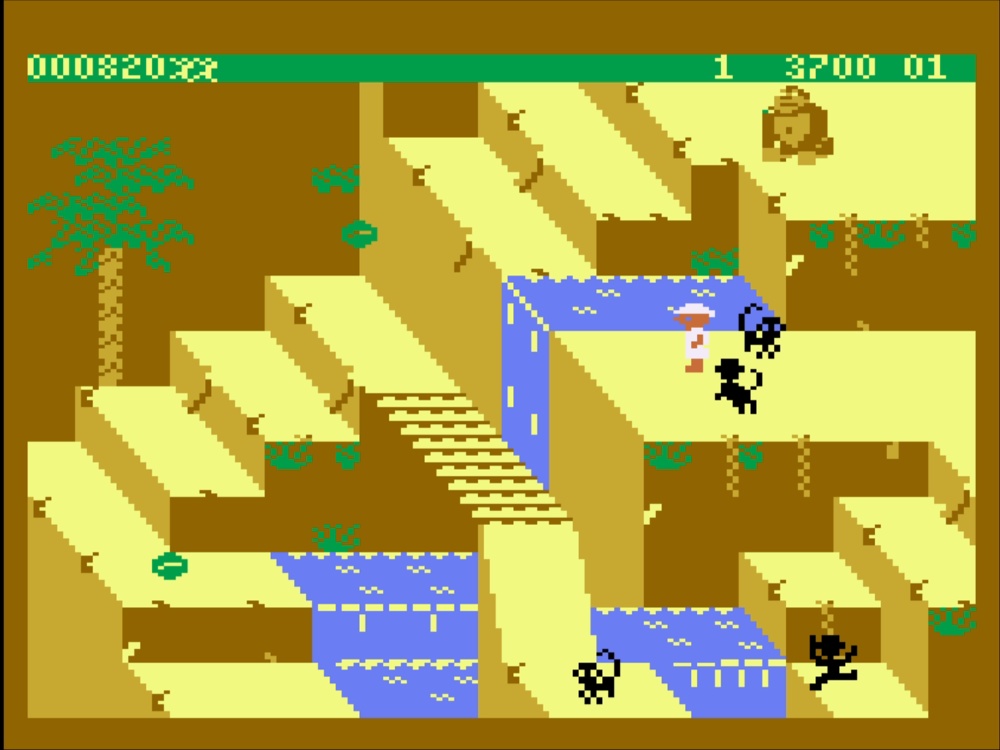 Gameplay of Congo Bongo for Atari 8 Bit
